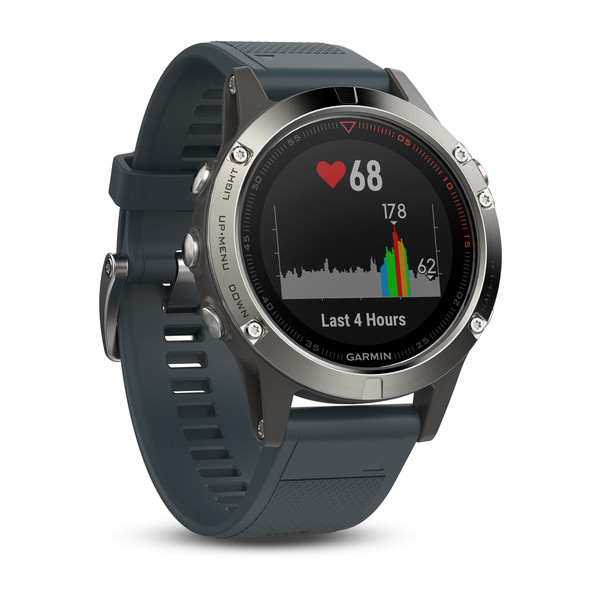 Garmin fenix 5 (47mm) (серебристые с синим ремешком) - картинка 2