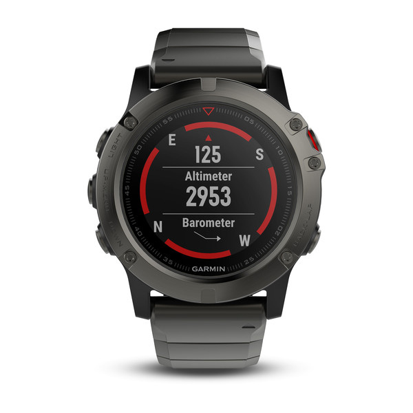 Умные часы Garmin fenix 5x Sapphire (51mm) (серые с металлическим браслетом)