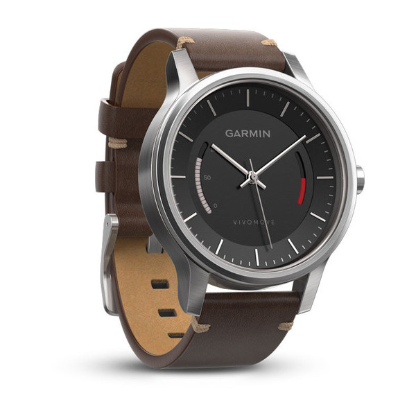 Спортивные часы Garmin VIVOMOVE Premium (стальной корпус и кожаный ремешок)