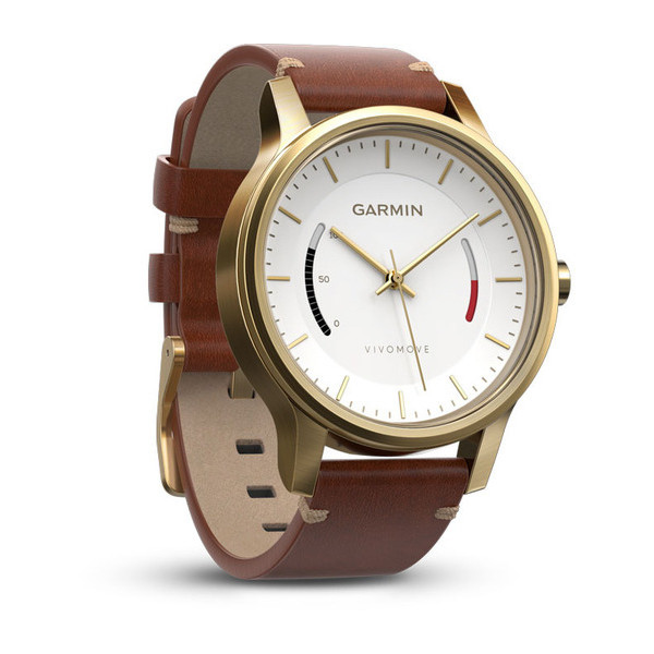 Garmin VIVOMOVE Premium Gold (золотистая сталь и кожаный ремешок) - картинка 2