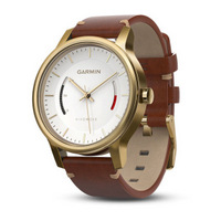 Garmin VIVOMOVE Premium Gold (золотистая сталь и кожаный ремешок)